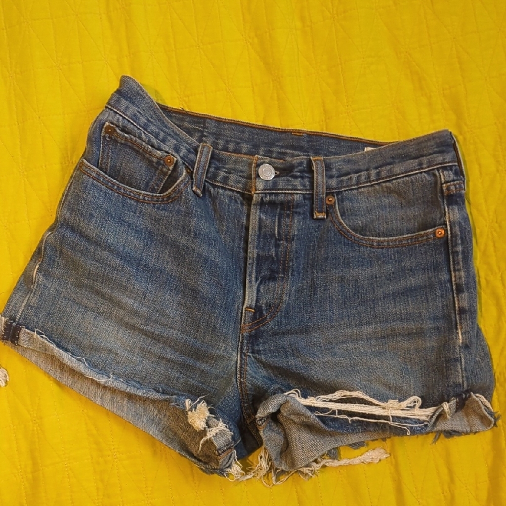 Levi's Blue Cutoff Jean Shorts